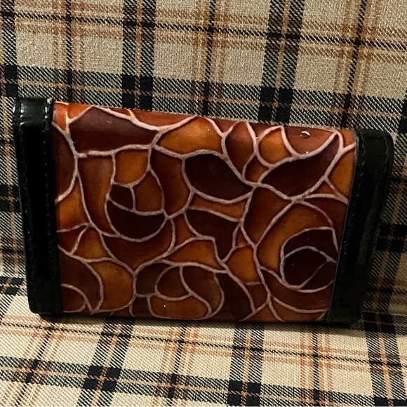 Cool beautiful Patent leather Black Vintage Small Anna Sui snap Keychain Wallet - Picture 3 of 5